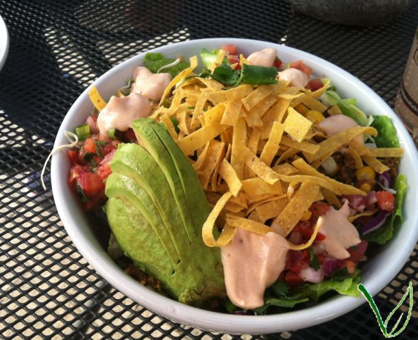 Yo Amigo Taco Salad with avocado - Native Foods, Santa Monica | A Vegan in Progress